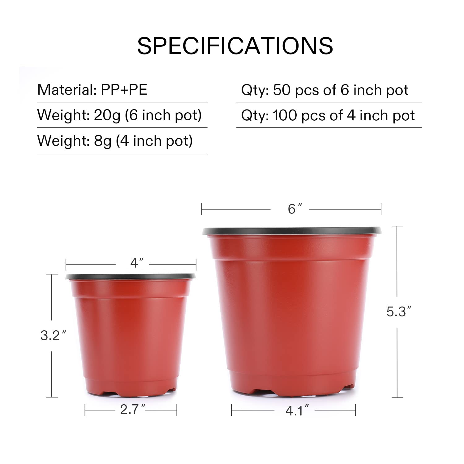VIVOSUN 100-pack nursery pots for convenient bulk planting.