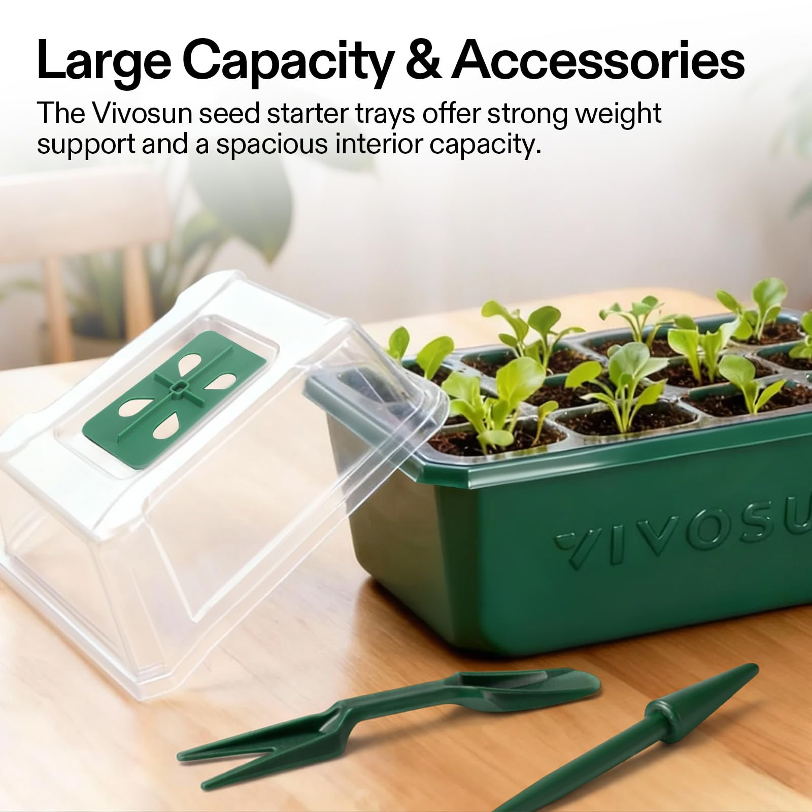 VIVOSUN 12-cell trays fit six pack system for scalability