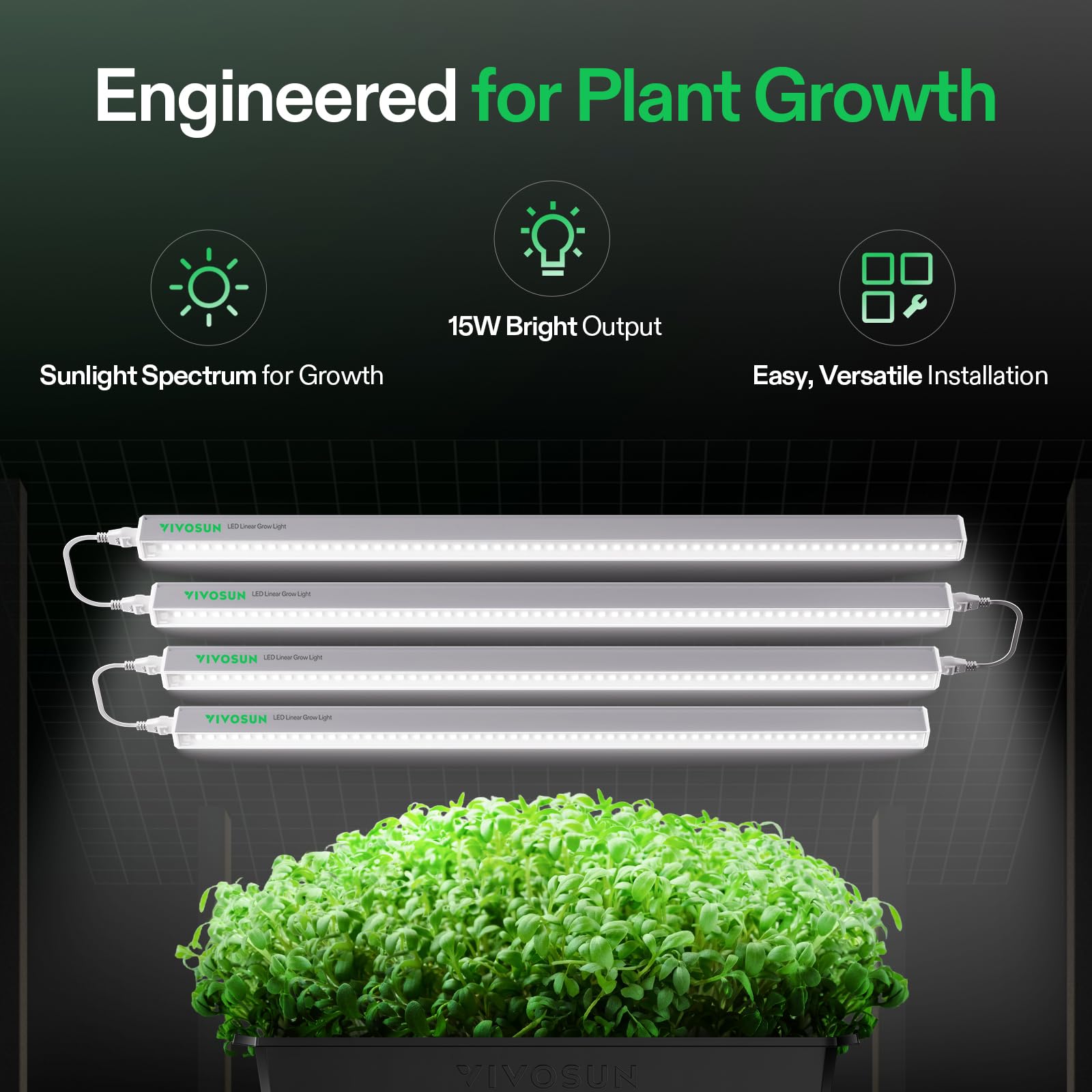VIVOSUN 120W LED plant light supports seed starting with energy-efficient performance.