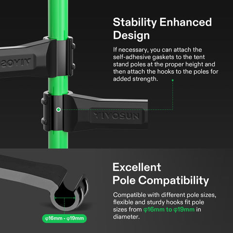 VIVOSUN 16mm diameter pipes adapt to smaller sections for versatile builds