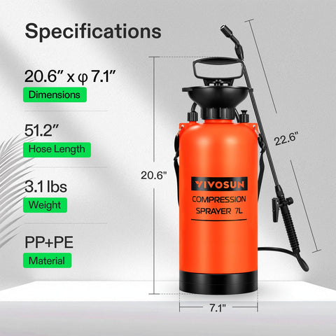 VIVOSUN sprayer with adjustable nozzle for water column or shower spray.