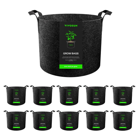 VIVOSUN 1-gallon grow bag front view showing sturdy fabric and compact profile