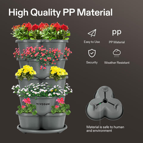 VIVOSUN 2-pack 5-tier vertical planter hanging setup demonstrating suspension option