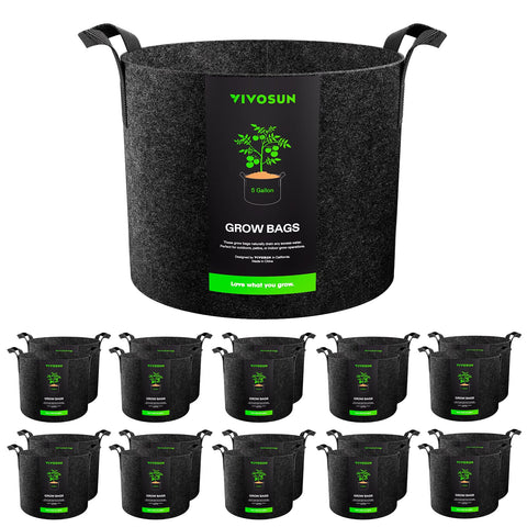 VIVOSUN 5-gallon grow bag with thick nonwoven fabric for durability