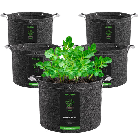 VIVOSUN 25-gallon grow bag with flat base for easy filling