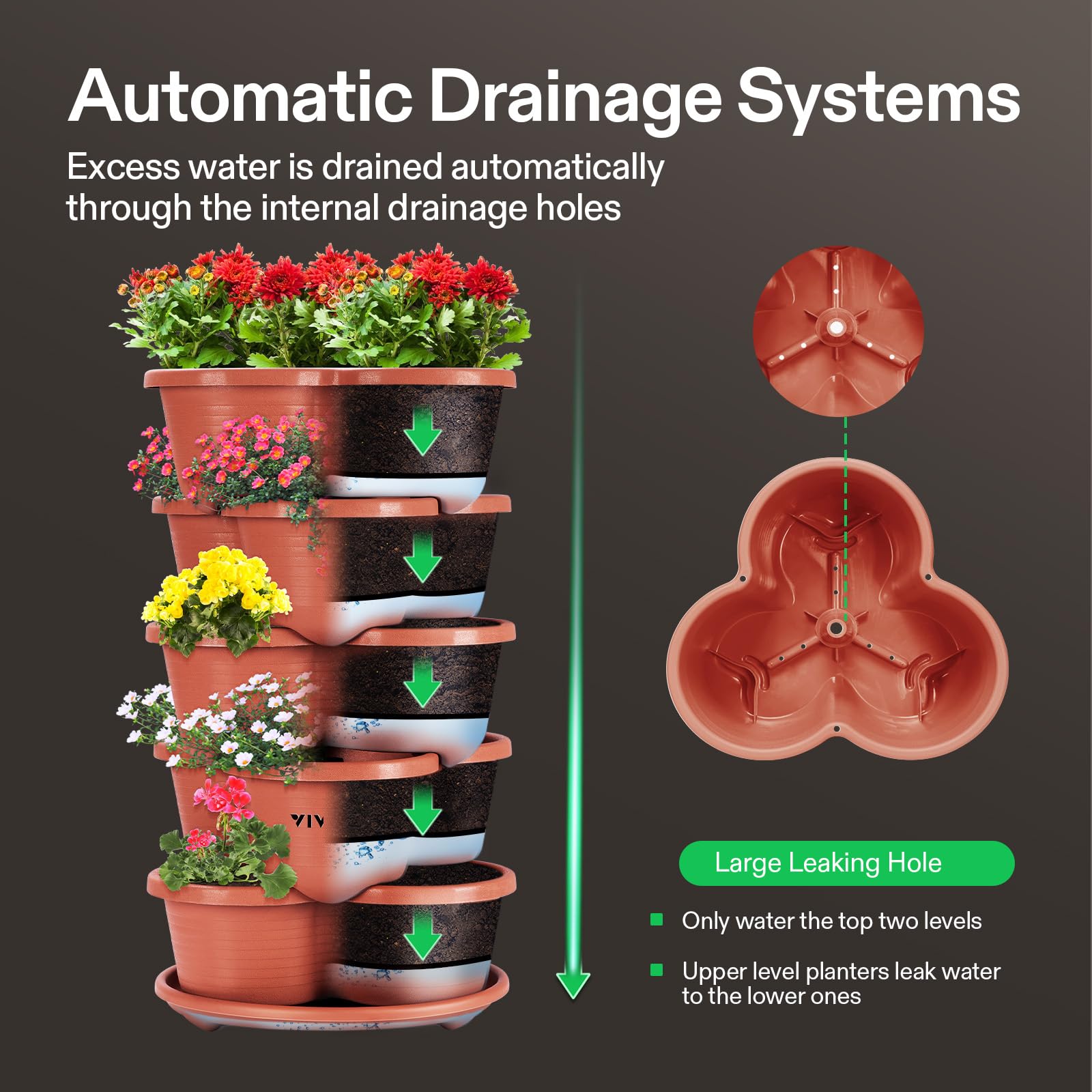 VIVOSUN 2-pack 5-tier vertical planter showcasing modular configurations for small-space gardens.