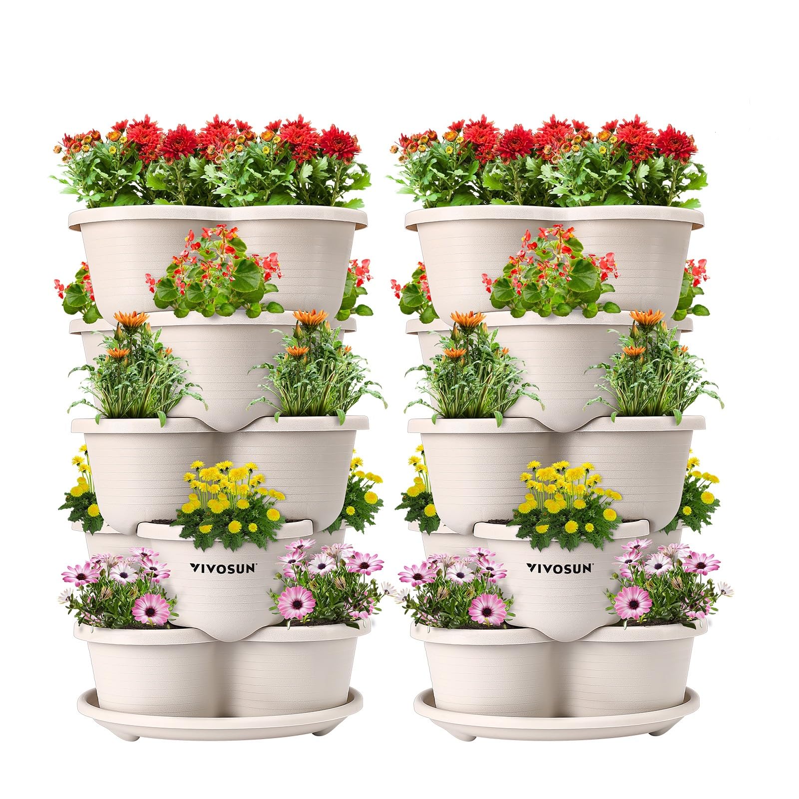 VIVOSUN 2-pack 5-tier planter assembly for modular space-saving setup.