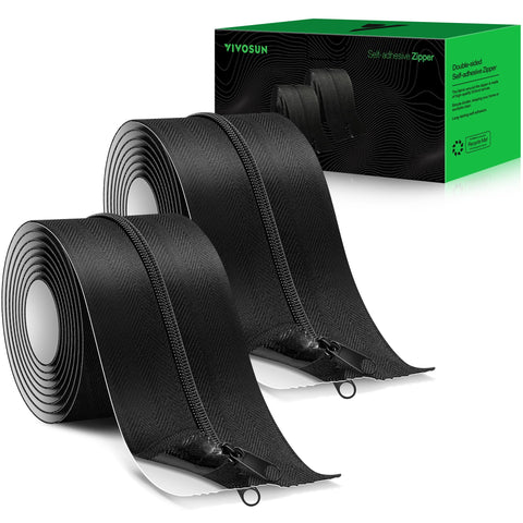 VIVOSUN self-adhesive zipper door 2-pack, closed, durable debris barrier access.