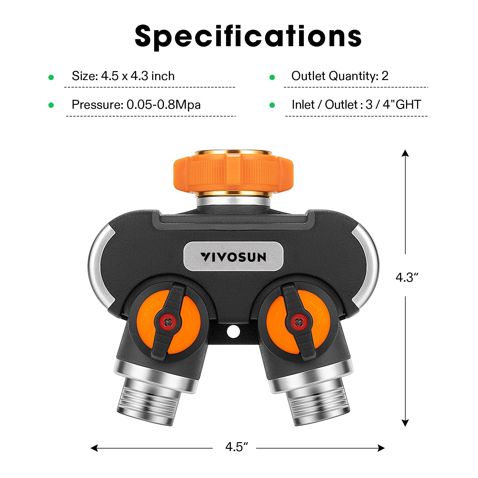 VIVOSUN 2-Way Splitter packaging and accessories for quick setup.