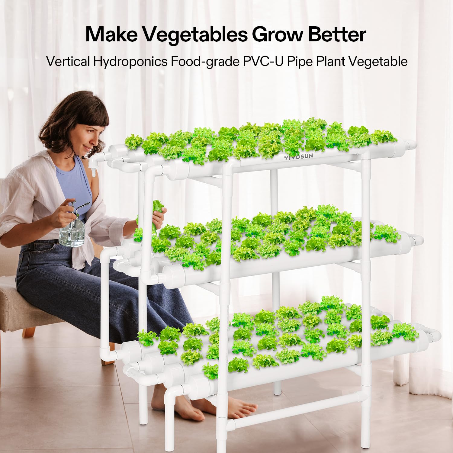 VIVOSUN 3-layer PVC pipe design enabling scalable indoor cultivation