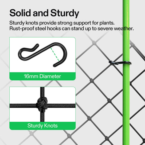 VIVOSUN large 3.9 inch mesh openings enable easy pruning and harvest.
