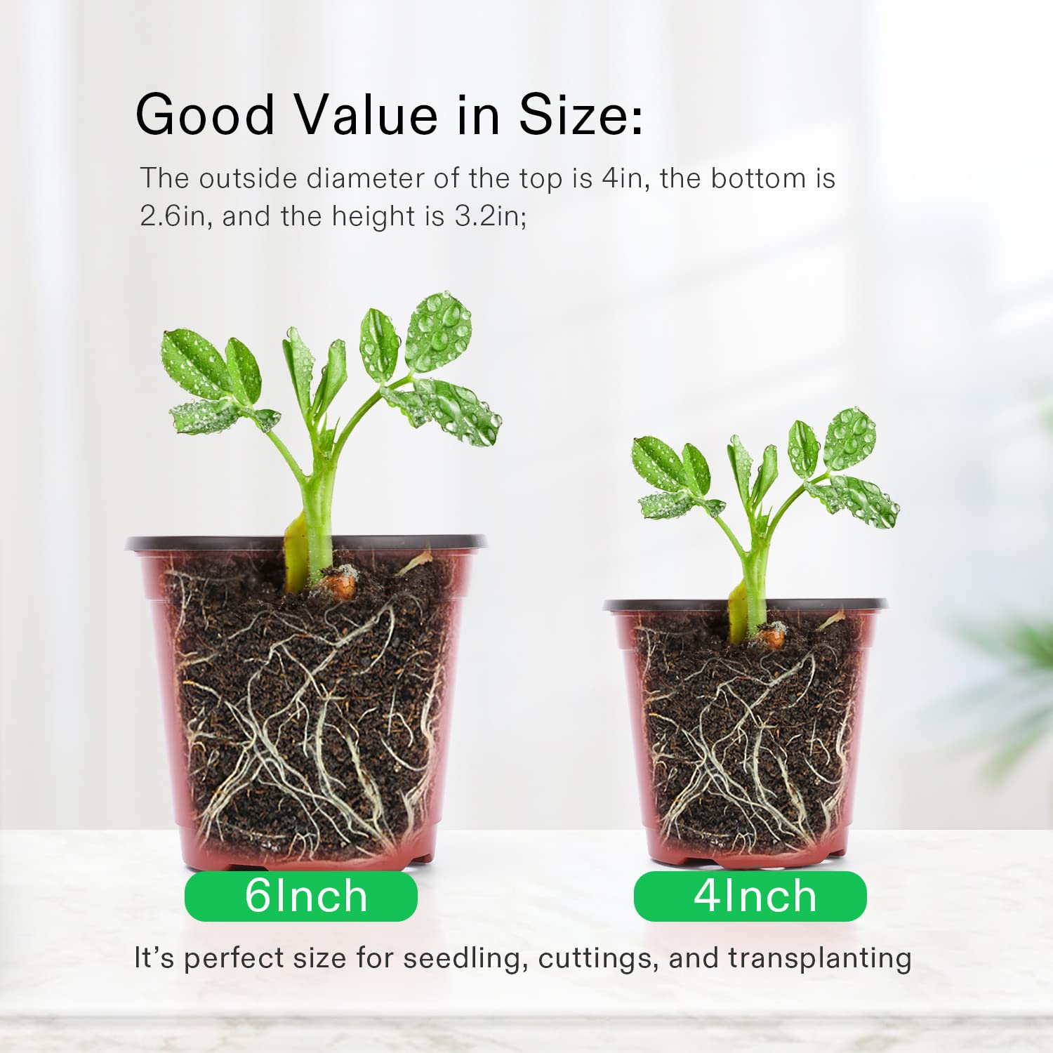VIVOSUN 4-inch pot is washable and reusable for seasons.
