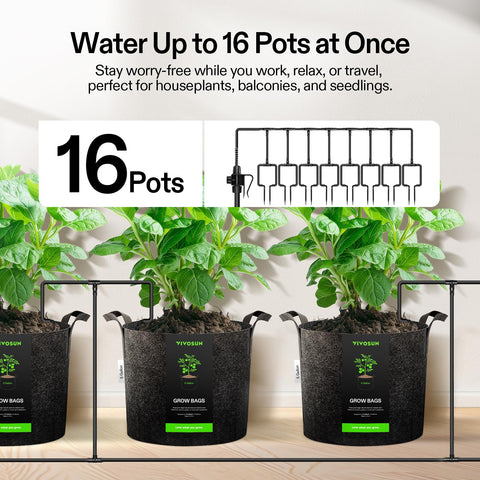 VIVOSUN 4mm fast-flow drippers boost water delivery to multiple pots.