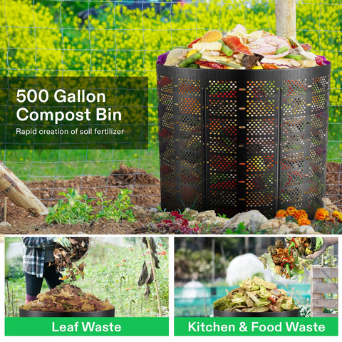 VIVOSUN expandable compost bin top view shows adjustable size for flexible composting