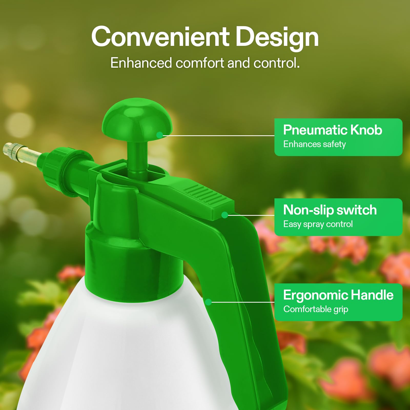 VIVOSUN 50oz sprayer includes a pressure release valve for safe spraying.