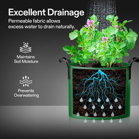 VIVOSUN gray 10-gallon grow bag blending with neutral décor