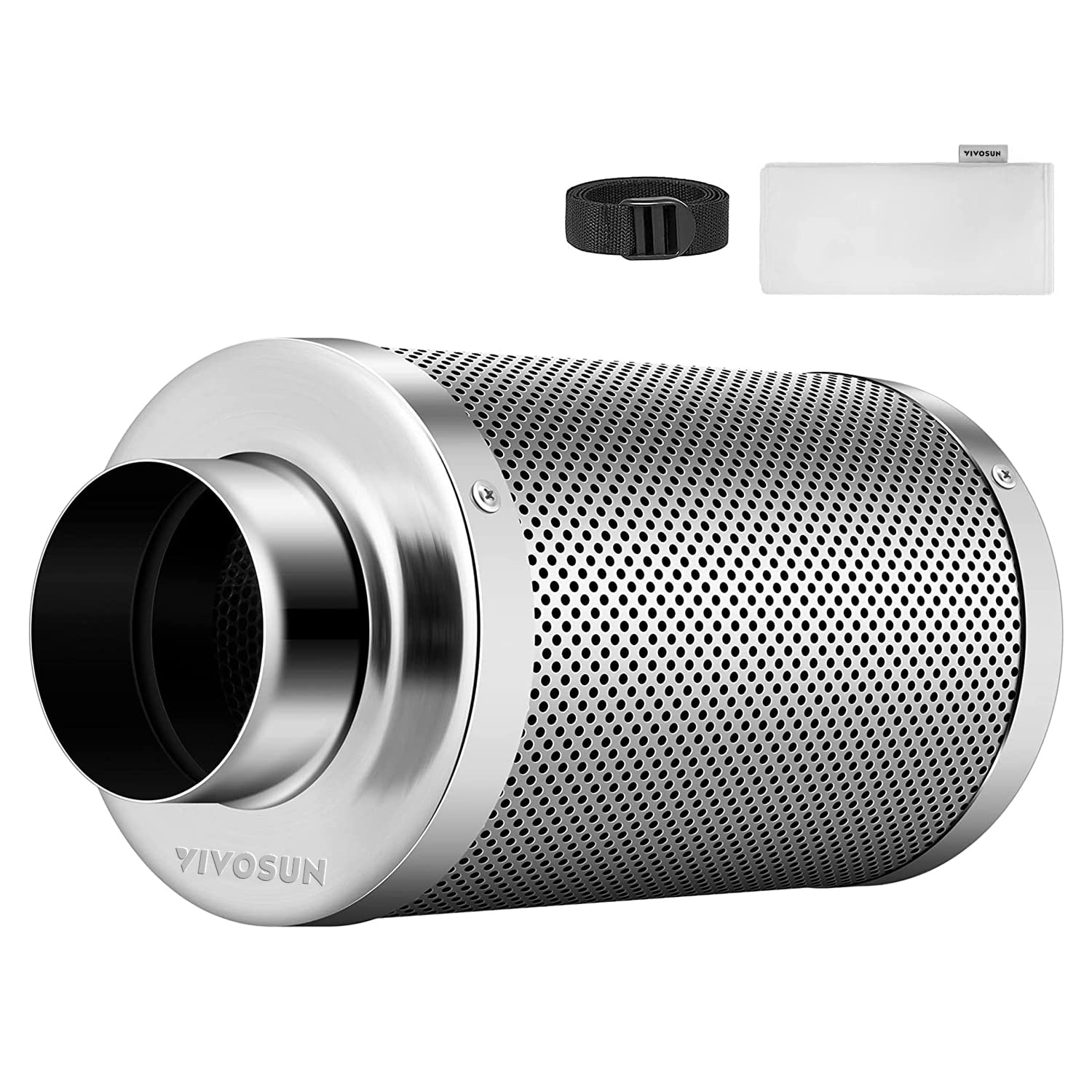 VIVOSUN 6in air carbon filter with Australian charcoal bed for strong odor control in grow tents