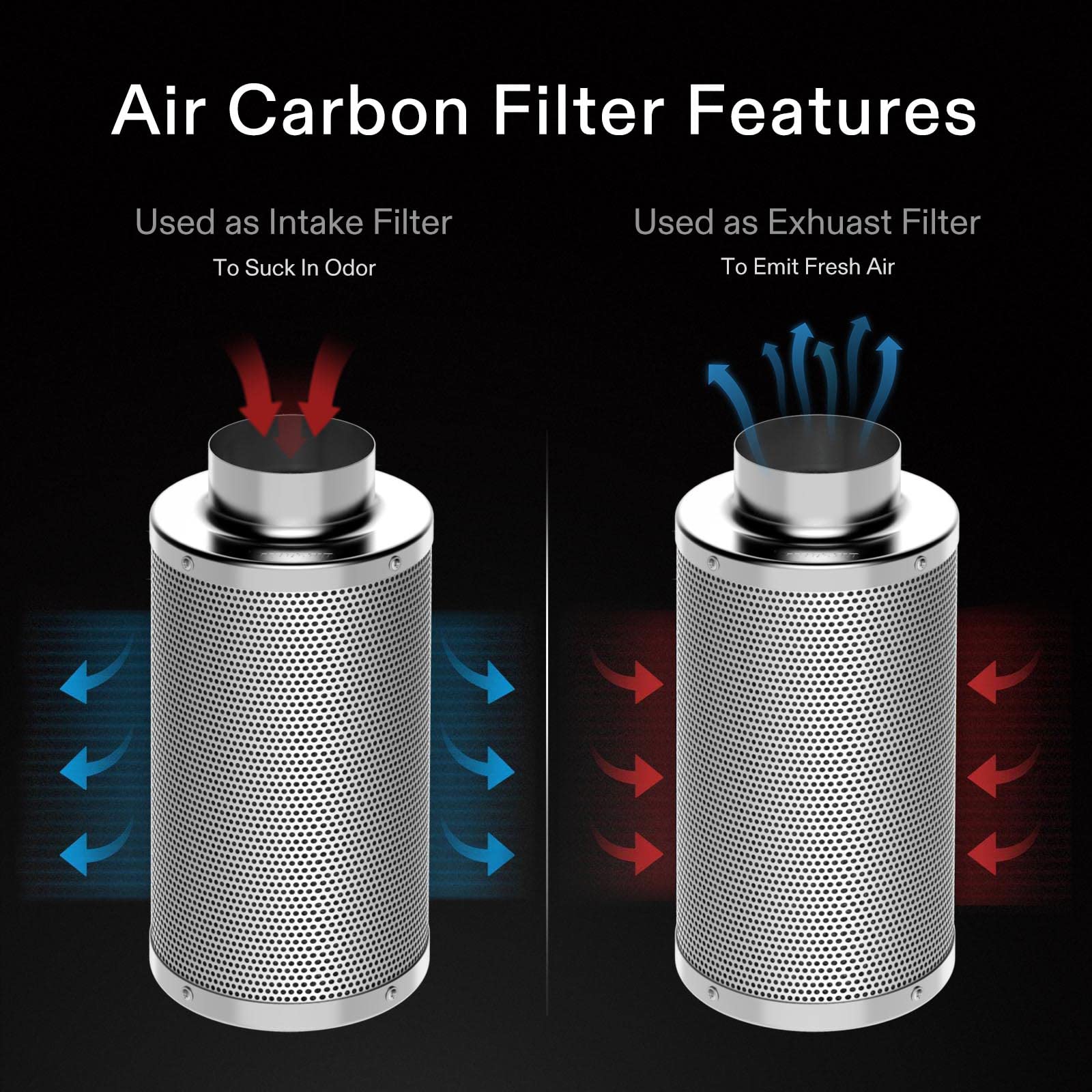 Reversible flange and base on VIVOSUN filter extend life with flexible orientation