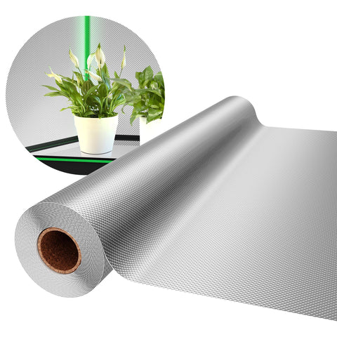 VIVOSUN 6 mil Mylar film with diamond texture for high reflectivity.