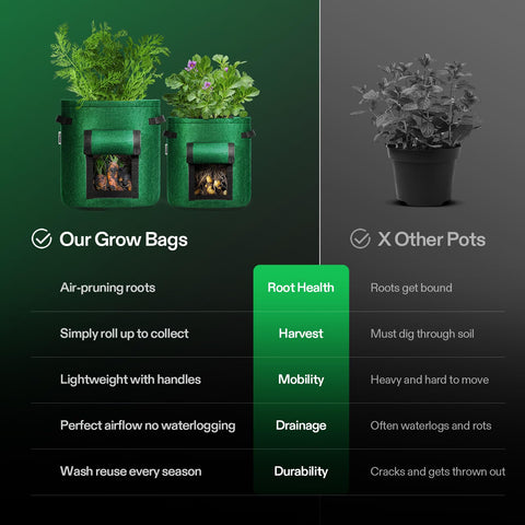 VIVOSUN 7-gallon potato bag collection for compact garden setups.