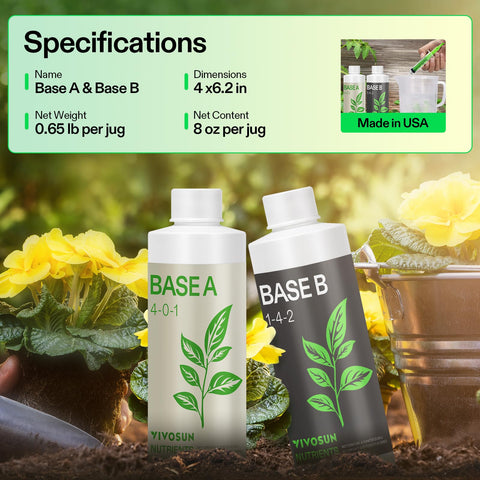 VIVOSUN 8oz nutrient set packaging showcases compact garden solution.