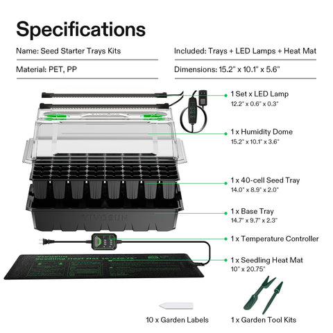 VIVOSUN adjustable vents tailor humidity and airflow for seedlings.