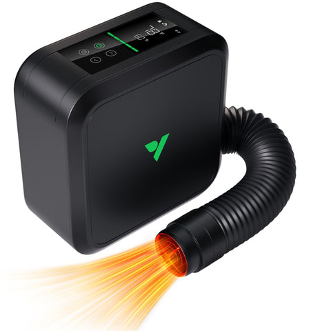 VIVOSUN AeroFlux heater front view showing compact footprint and warmth