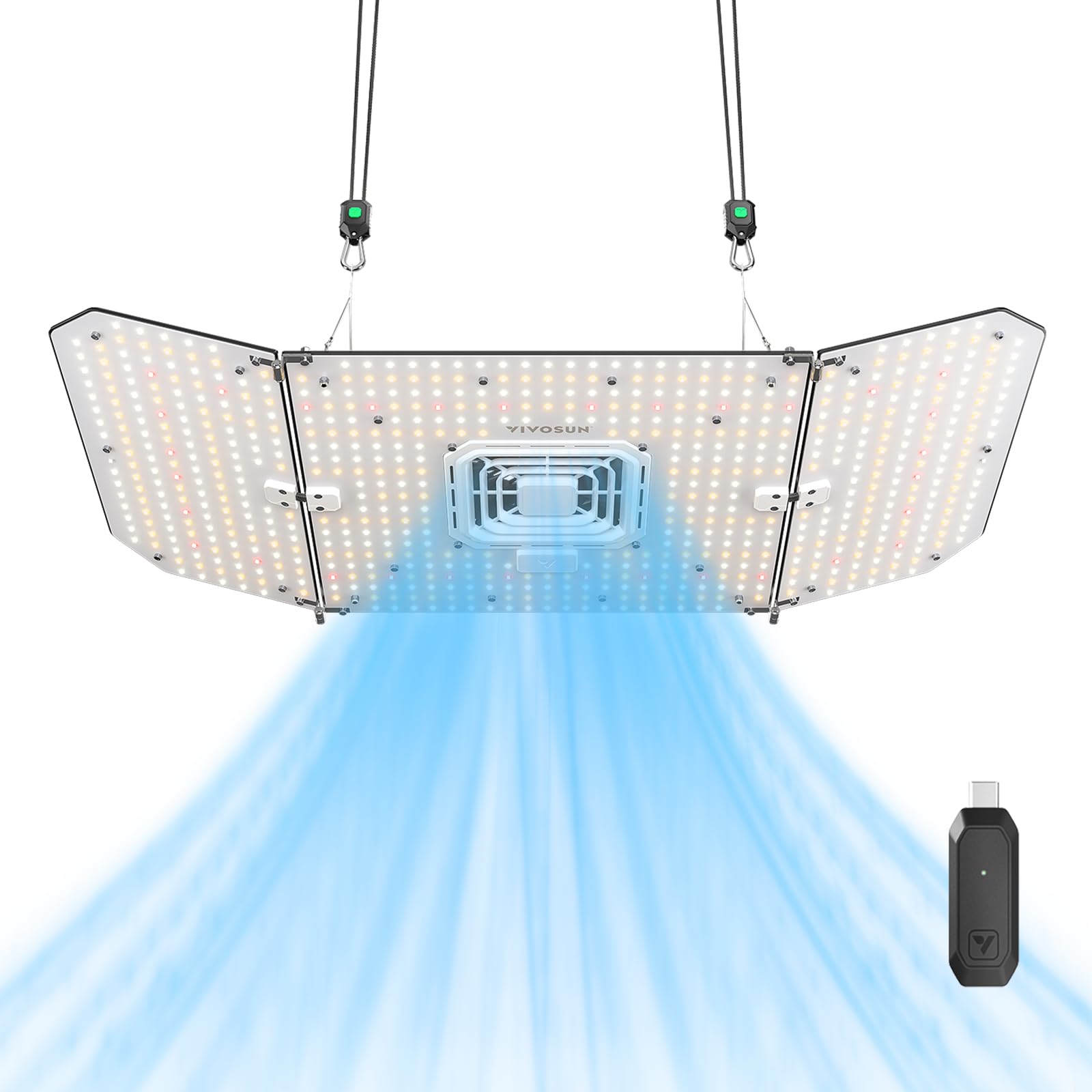 VIVOSUN AeroLight Wing AW200SE front view with integrated circulatory fan for balanced airflow