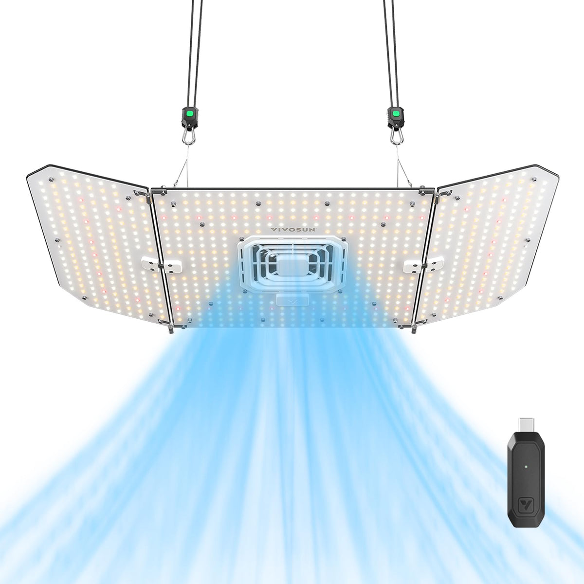 VIVOSUN AeroLight Wing AW200SE front view with integrated circulatory fan for balanced airflow