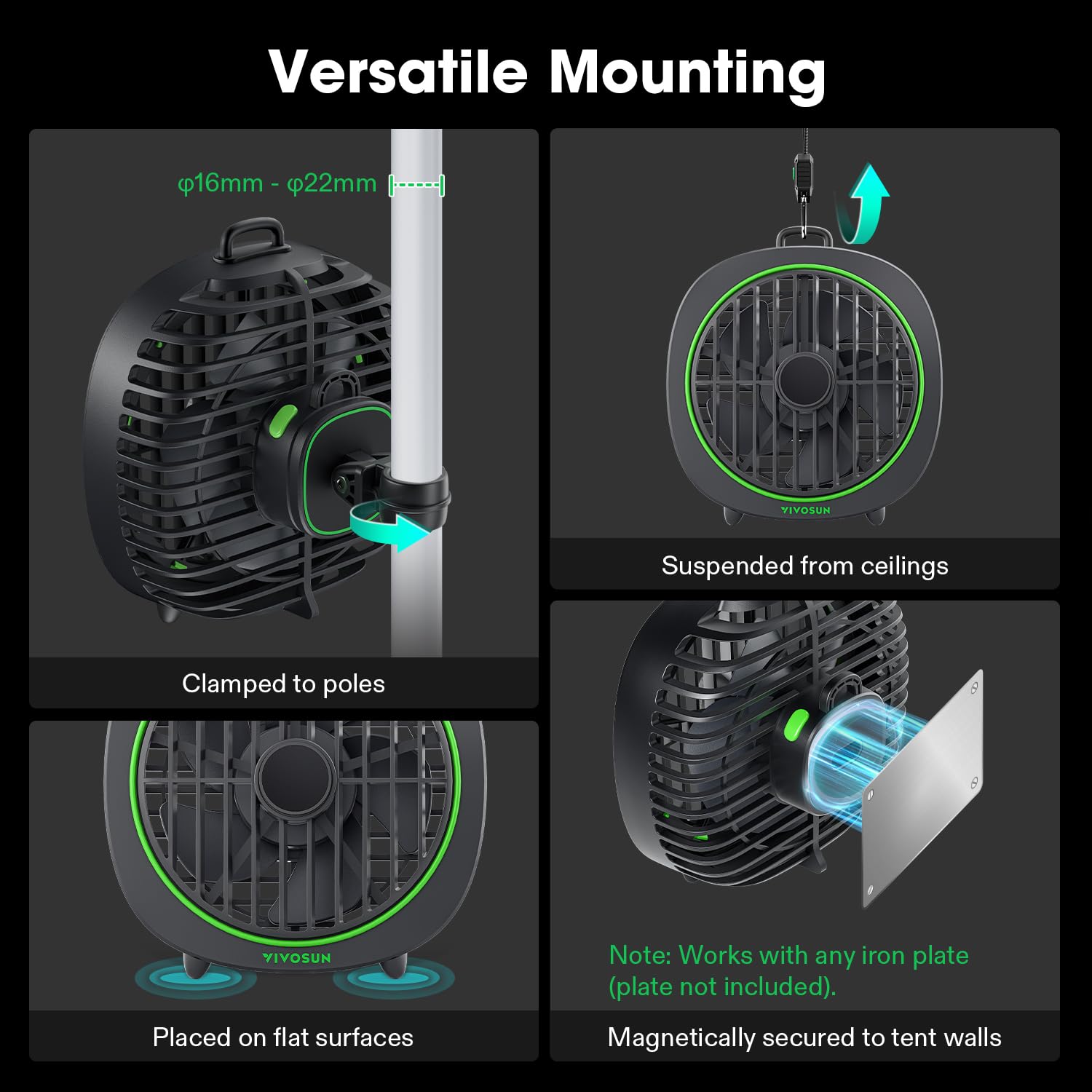 Compact VIVOSUN AeroWave D4 fits small grow tents with ease.