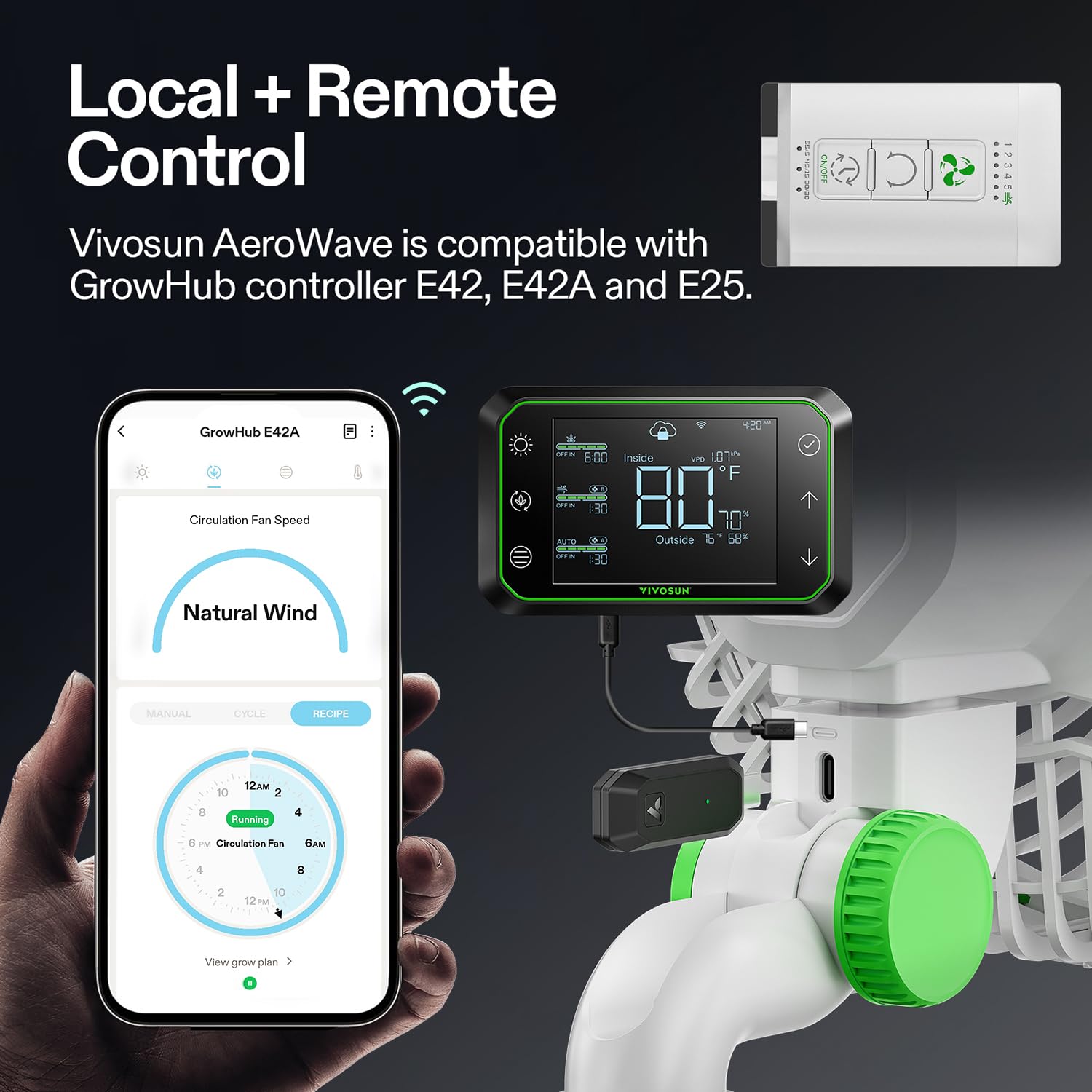 VIVOSUN AeroWave E6 EC motor technology delivers efficient cooling with quiet operation.