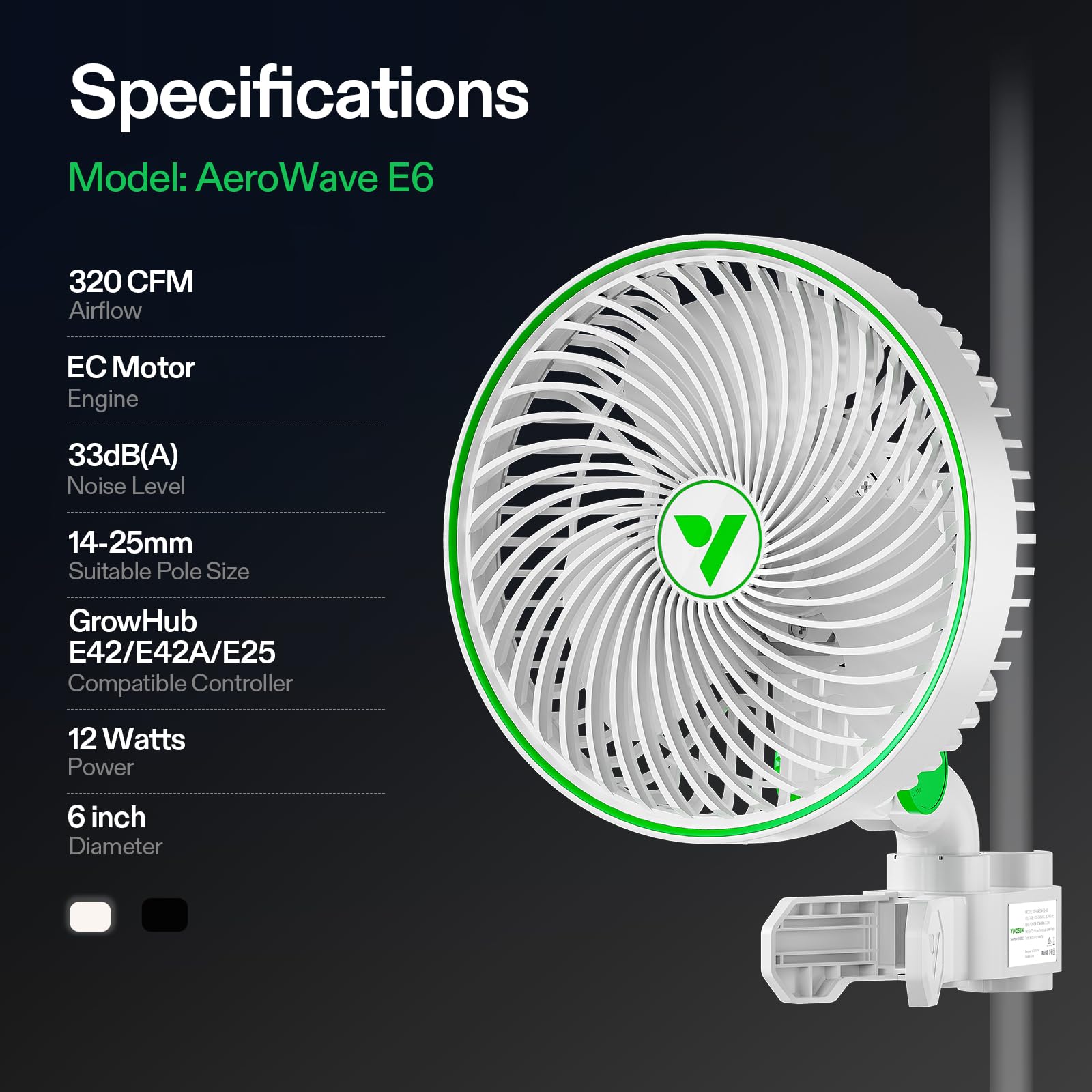VIVOSUN AeroWave E6 mounted for hydroponic circulation and improved airflow.
