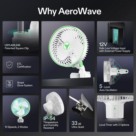 VIVOSUN AeroWave E6 demonstrates oscillation for even air distribution.