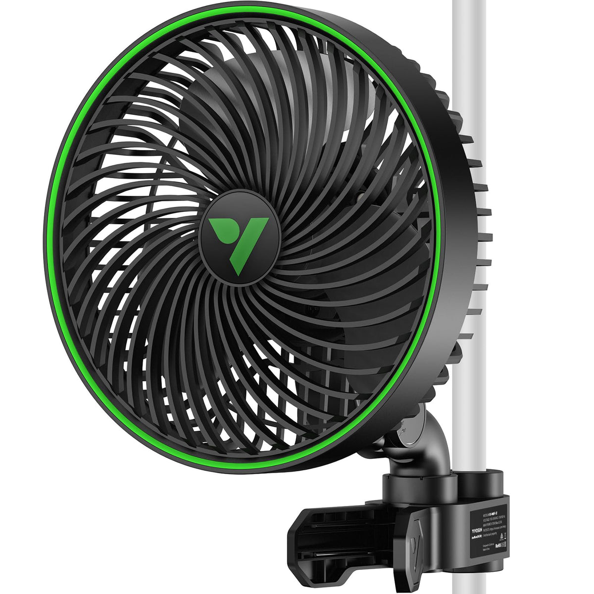 VIVOSUN AeroWave E6 Gen2 clip fan assembly delivering strong airflow with quiet operation