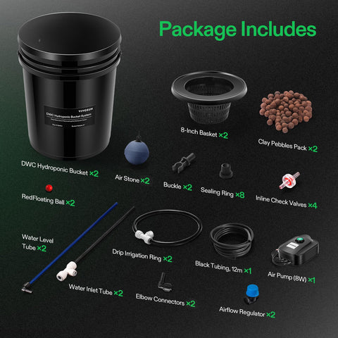 VIVOSUN air stones and hose; bubbly circulation boosts oxygen delivery.