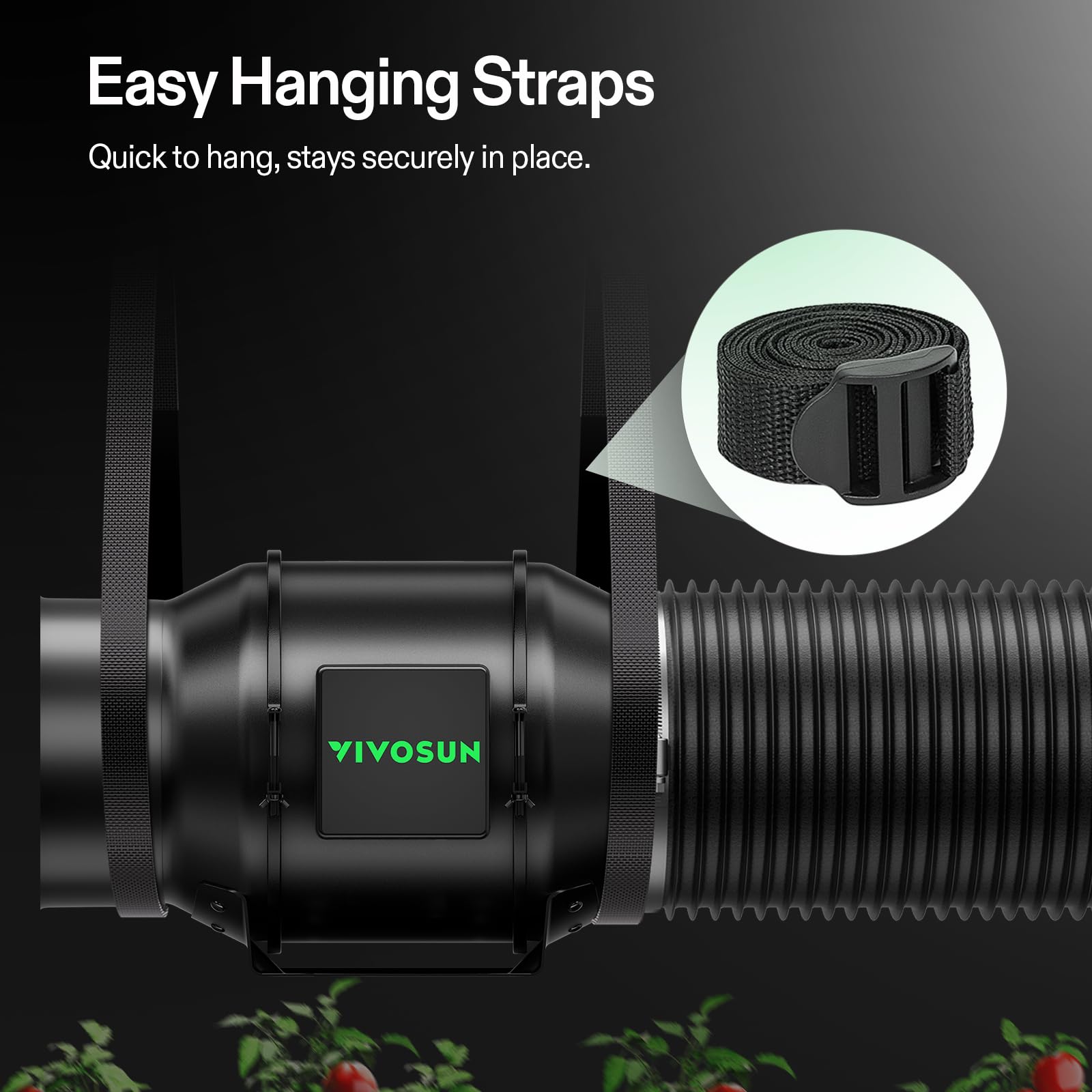 VIVOSUN aluminum ducting with PET core for durable, flexible routing.
