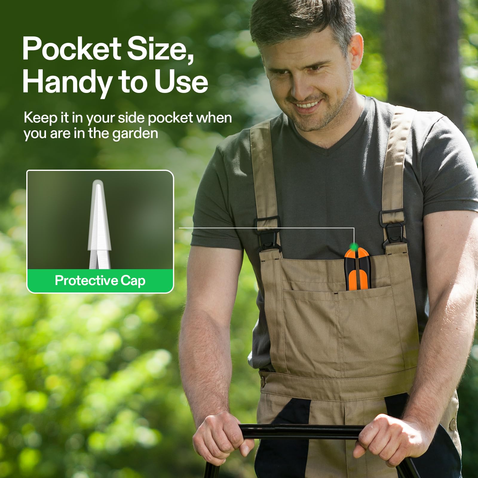 Ambidextrous design suitable for left or right-handed pruning