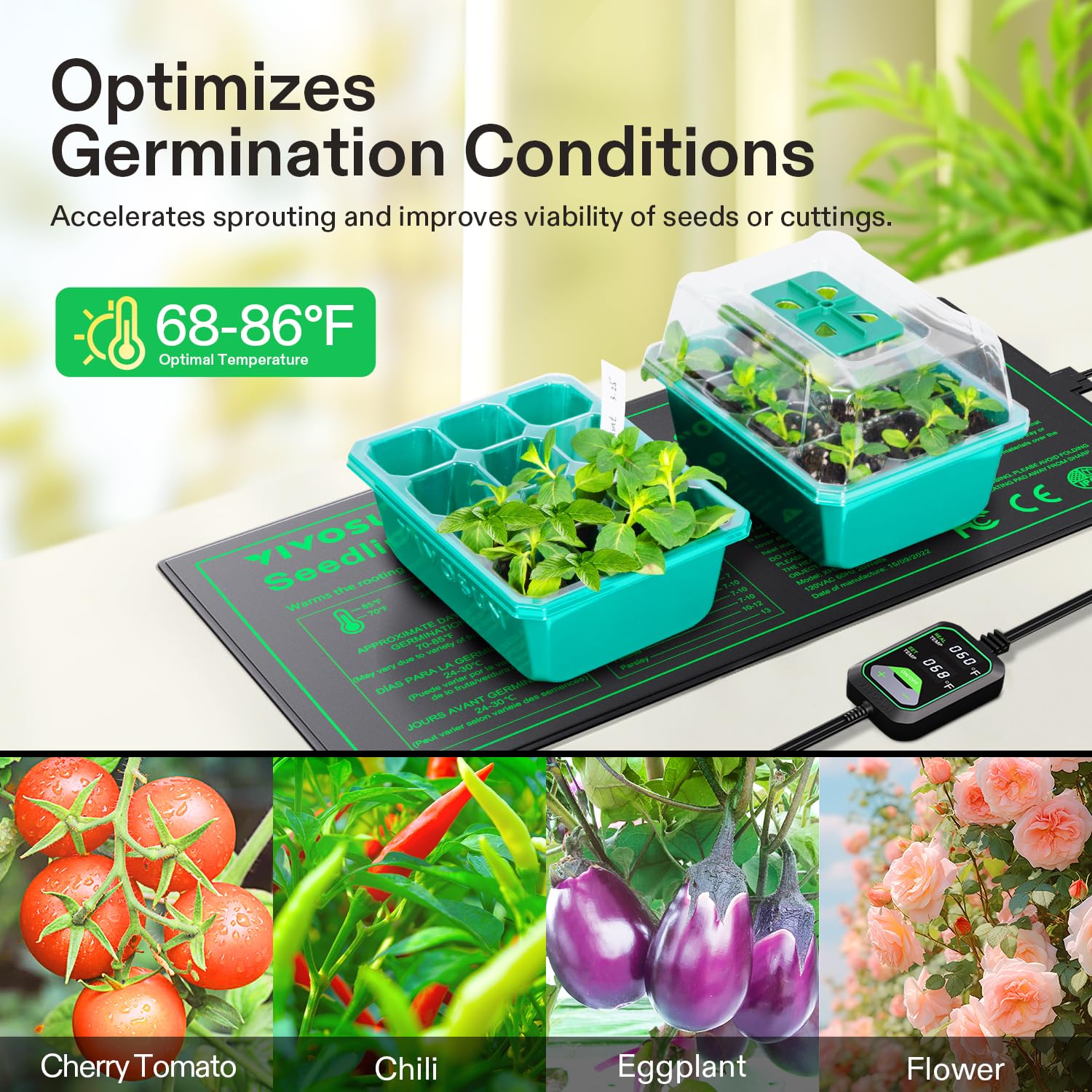 VIVOSUN automatic overheating protection stops heat if temperatures rise too high.