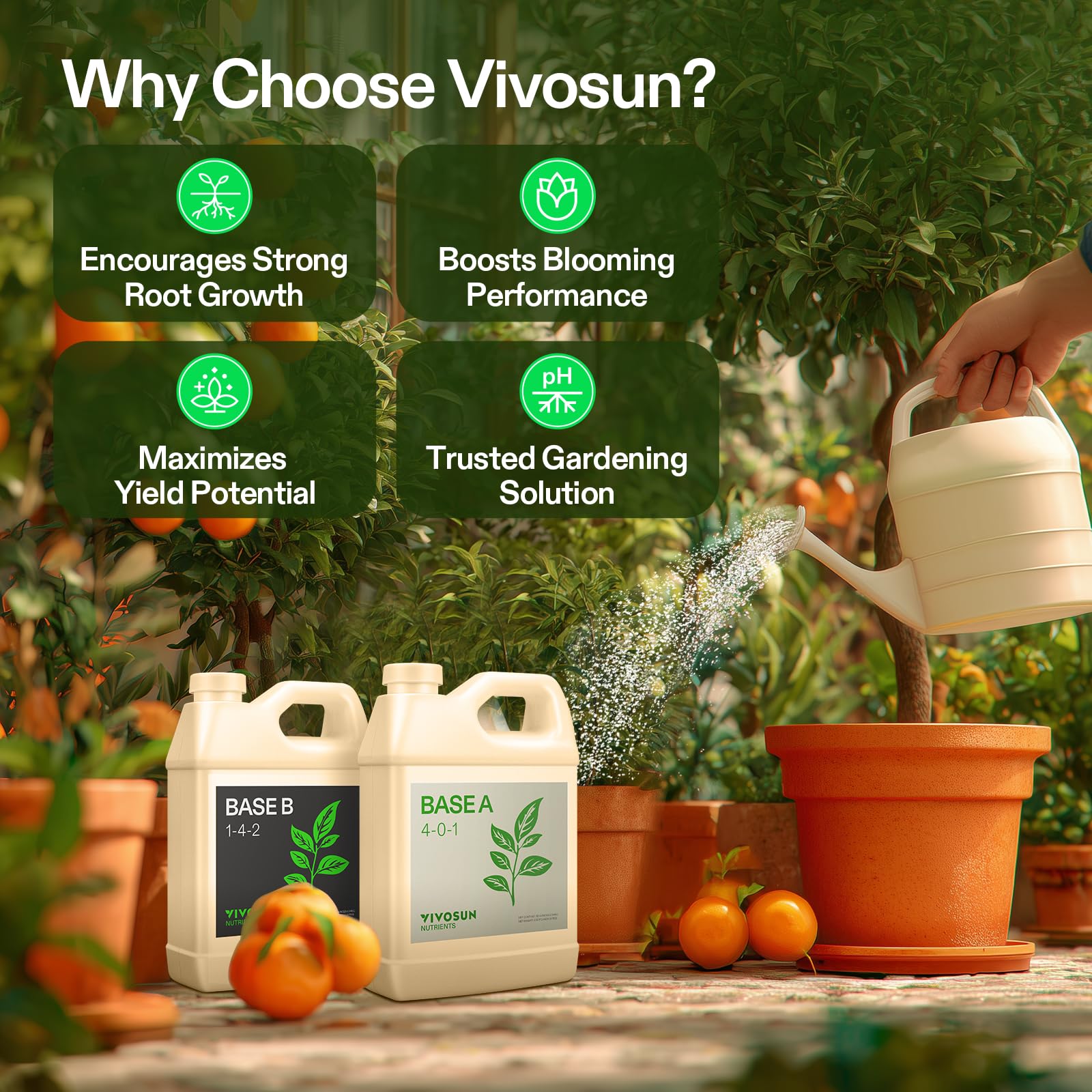 VIVOSUN Base A dilution-ready bottle ready for accurate measurement