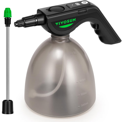 VIVOSUN Battery powered sprayer with 0.5 gallon tank for easy indoor watering.