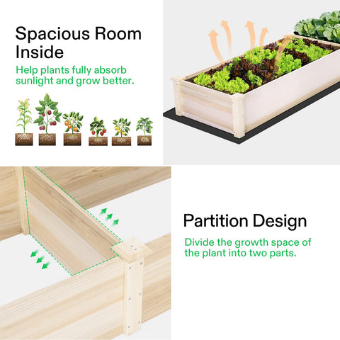 Included liner protects wood and soil contact in the VIVOSUN planter.