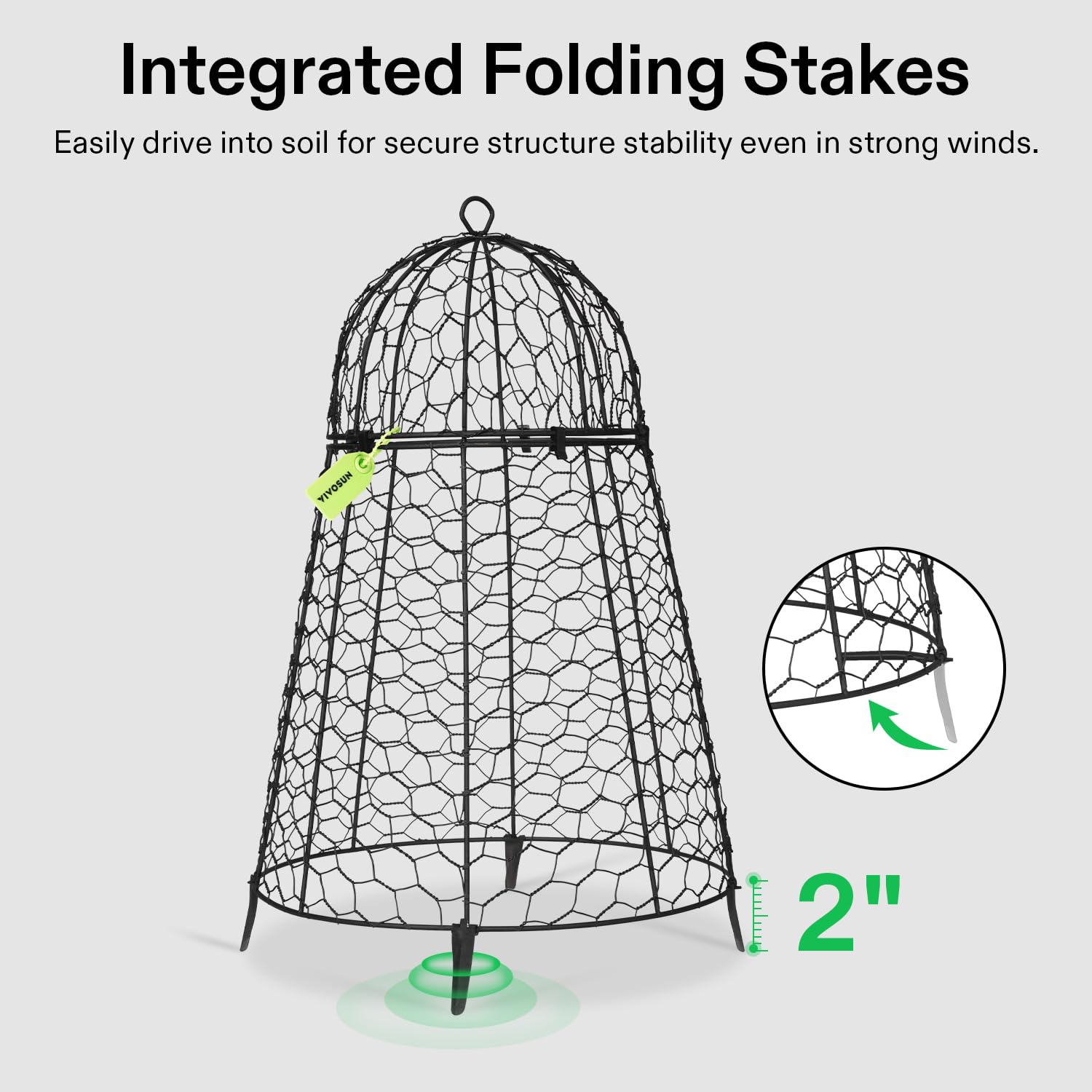 VIVOSUN garden cloche offers easy hatch-style access for pruning.