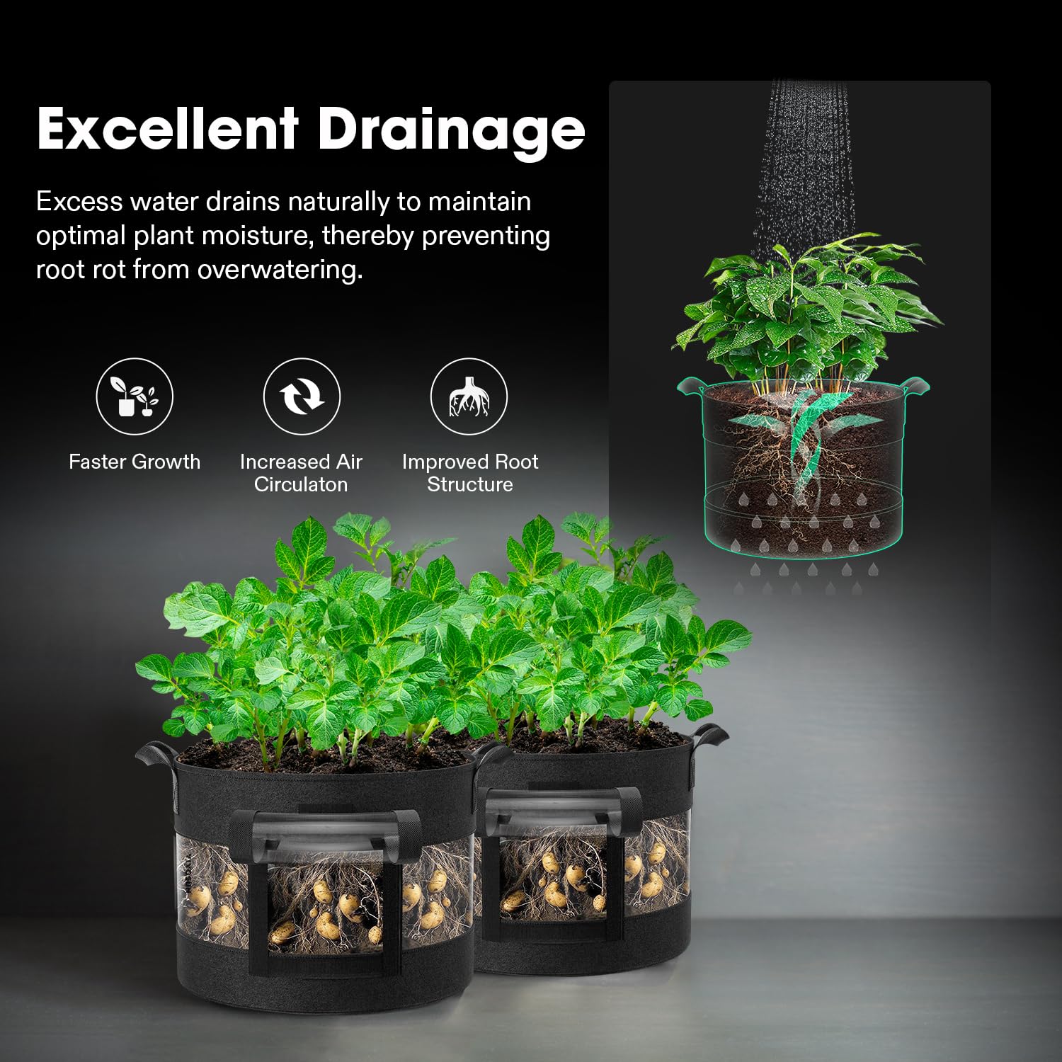 VIVOSUN blackout cloth enhances light control for healthier roots.