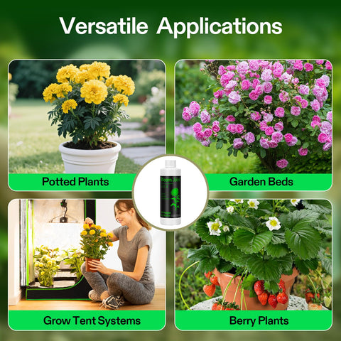 VIVOSUN Bloom Juice dosage scene demonstrates easy measurement.
