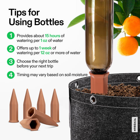 VIVOSUN bottle irrigation spike set ready for multiple planters