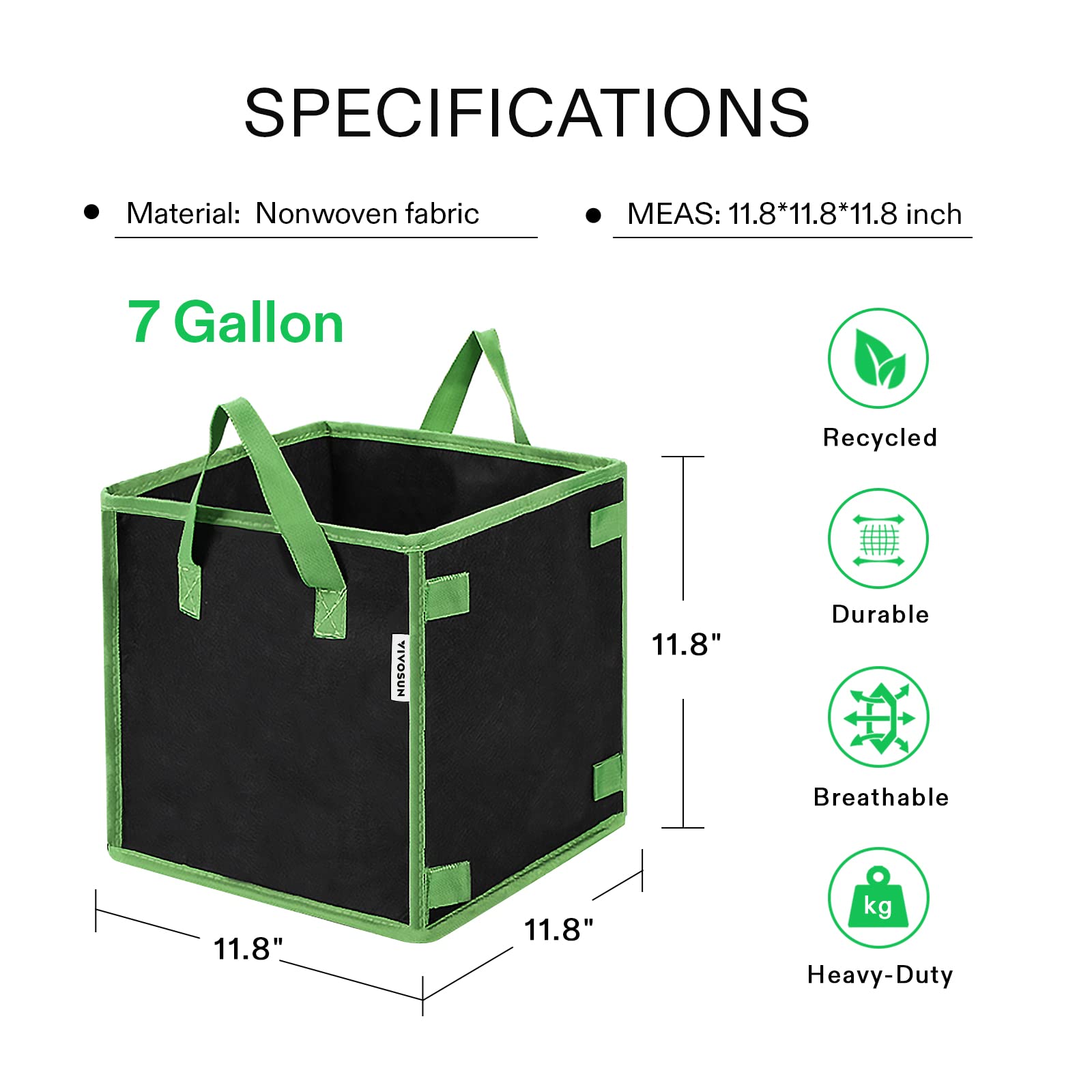 VIVOSUN breathable material promotes air pruning for healthier roots