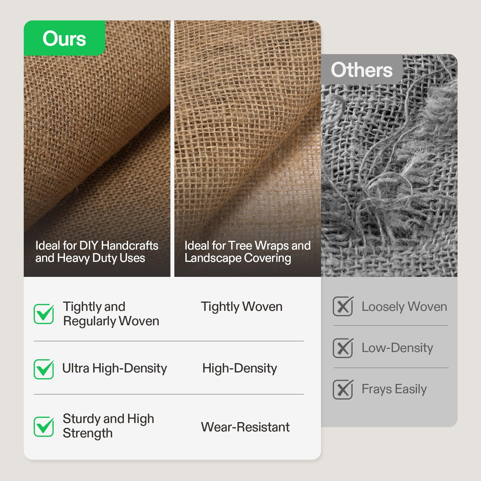 VIVOSUN burlap used to line garden beds for easier transplanting and organization.