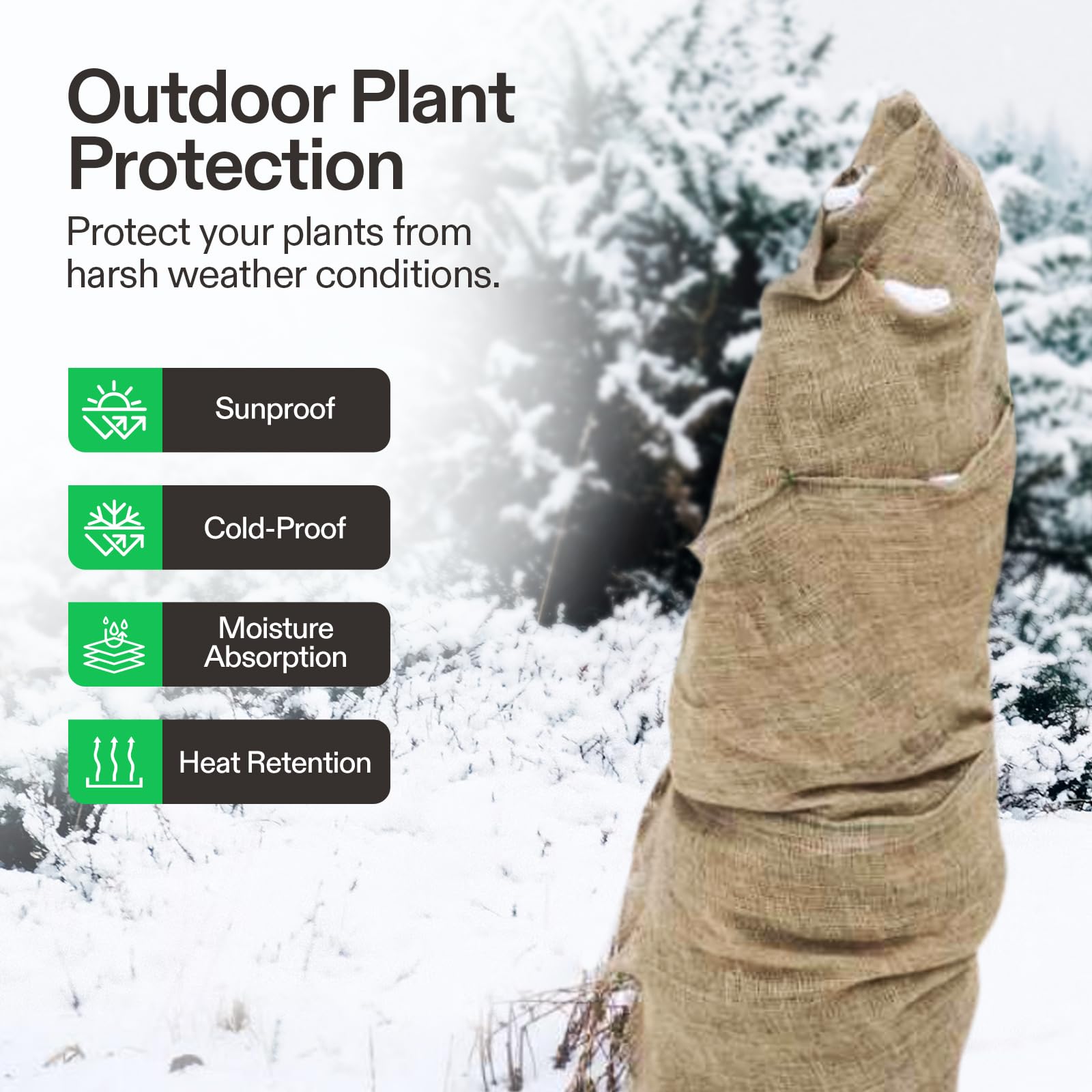 Outdoor scene with VIVOSUN burlap acting as a weed barrier for a tidy yard.
