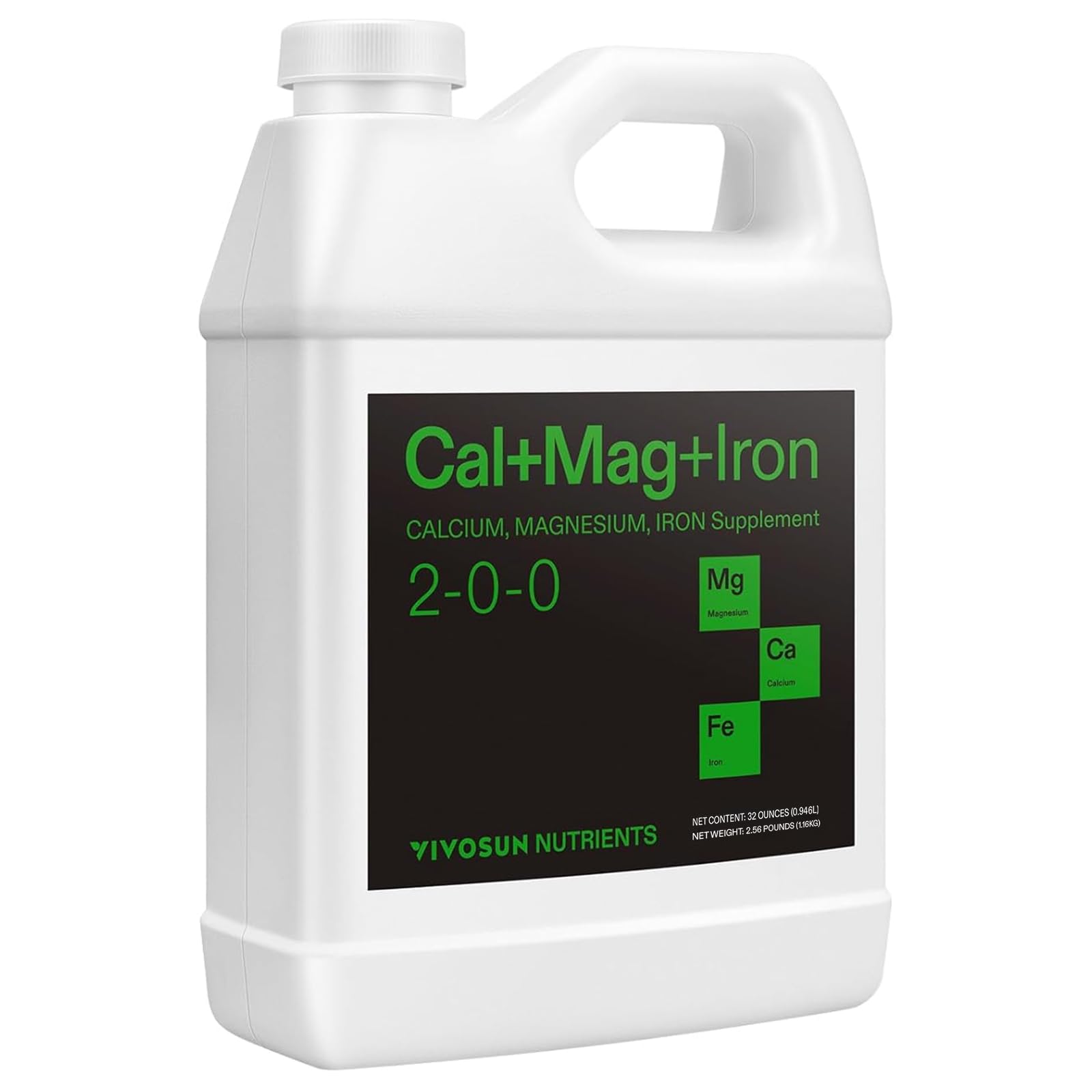 VIVOSUN Cal+Mag+Iron bottle pour for precise nutrient delivery and even growth.