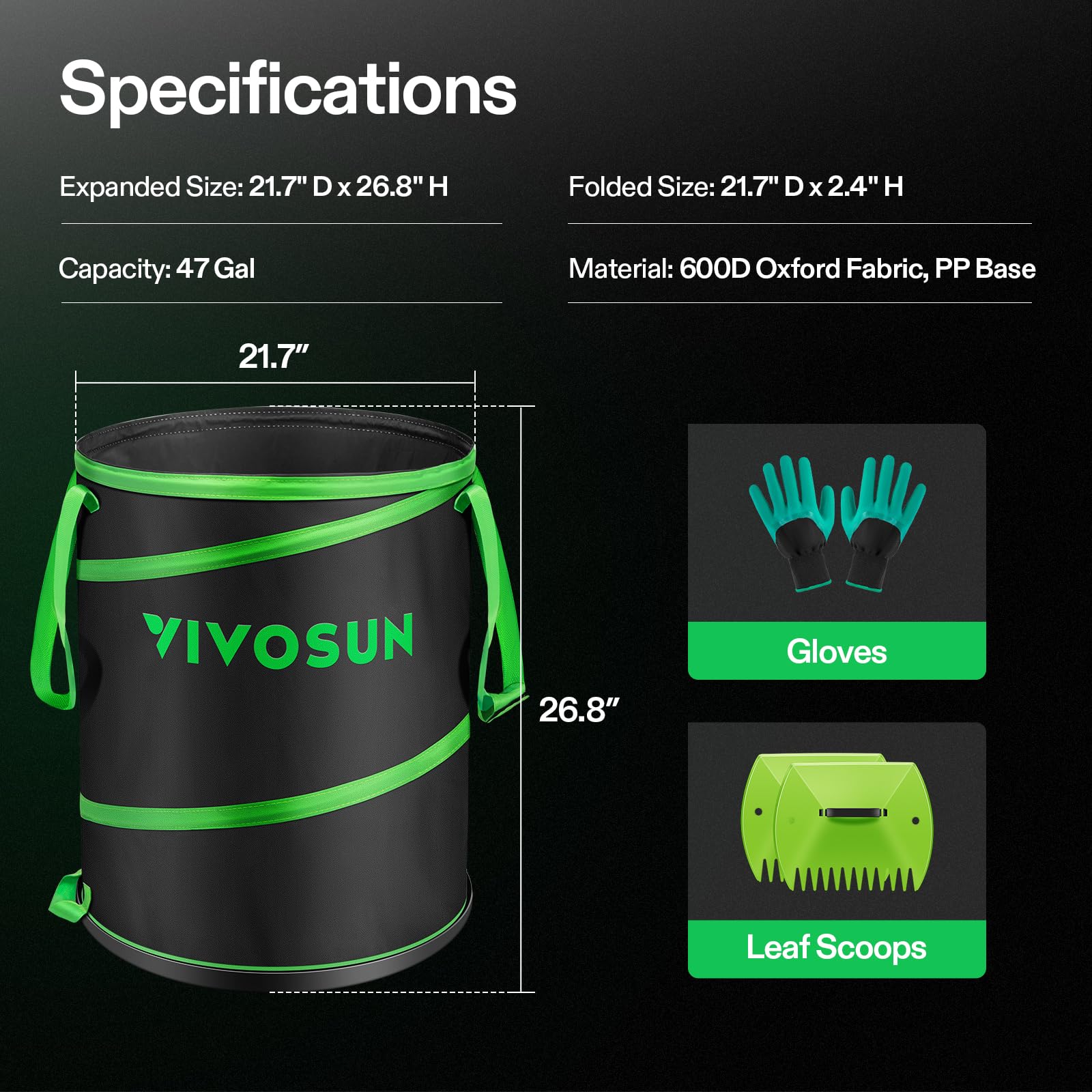 VIVOSUN camping and indoor storage use shows versatile yard gear